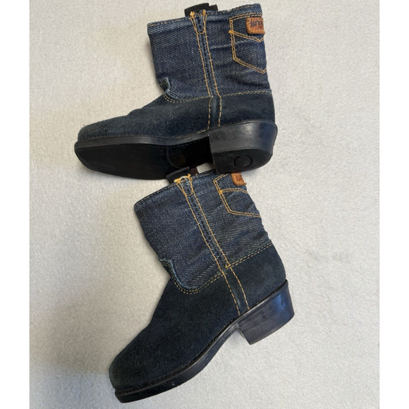 Dingo Toddler Cowboy Boots Size 5.5D Denim Suede Made In USA Western Rodeo - Picture 1 of 11
